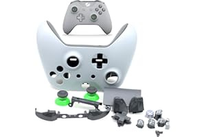 Deal4GO Kit complet de coque avec boutons de rechange pour manette sans fil Xbox One 1708 Gris/vert