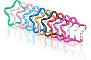 TEAAHA Lot de 10 mousquetons en forme d'étoile multicolores en alliage d'aluminium - Pour l'extérieur - Mousquetons en forme d'étoile - Avec fermeture à pression - Pour le bricolage, les voyages - 10