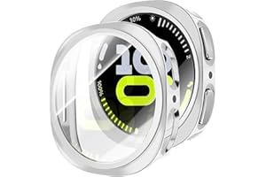 GEEDOOWIN 2 Stück Schutzhülle mit Displayschutzfolie für Samsung Galaxy Watch 8 40mm, 360° Rundumschutz, Gesamt Schutzhülle, Eingebaut Kratzfest Gehärtetes panzerglas Displayschutz, Silber