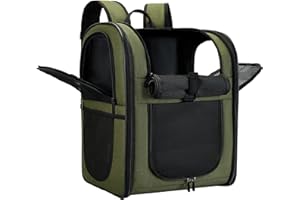 Apollo Walker Cat Carrier and Dog Carrier, for Large and Small Cat Pets (2-15 kg), Breathable Mesh Pet Carrier, Ideal for Hiking, Travel, and Outdoor Activities (Green)