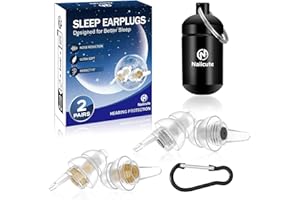 NAIICUTE Bouchons d'oreilles pour le sommeil 2 Paires, Réduction de Bruit 31 dB, Protection Auditive Confortable pour Adultes et Enfants (12 ans+), Idéal pour Voyage, Concentration, Sensibilité au Bruit