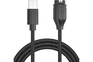 VANCLE Ladekabel für Garmin Venu Sq/Sq Music/Venu Sq 2/ Sq 2 Music/Venu 2 Plus/Venu 3/ Venu 3S/ Venu 2/2S Ladegerät, 100cm USB C Nylon Schnelles Ladekabel Tragbares Uhr Ladegeräte (Schwarz)