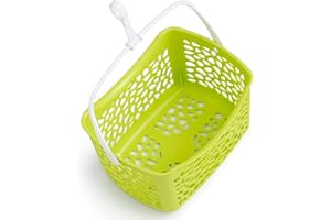 culiclean Peg Basket Eco for Clothes Pegs for Washing Line/Laundry Pegs 1 Basket green with white Handle, with Hanger, Alternative to Peg Bag