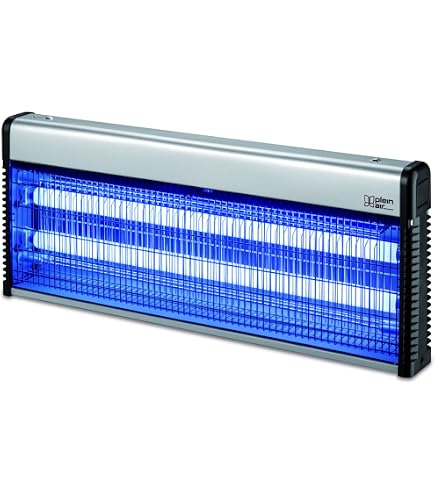 PLEIN AIR - Lampada Anti zanzara ZAP 20W Ultra Viola Superfici 80 m² Grigio metallo Cassetto recuperatore