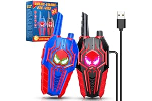Toyokid Talkie Walkie Enfants Rechargeable, Jouet Garcon 3 4 5 6 7 8 9 10 Ans Spider Talkie Walkie Cadeau Garcon 3 4 5 6 7 8 9 10 Ans Toki Walki Cadeau Noel Enfant Jeux d'extérieur Enfant 3-10 Ans