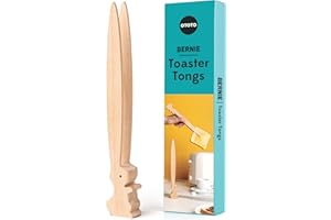 OTOTO Bernie Bunny Pince à grille-pain – Pince à toast en bois pour grille-pain, pince à grille-pain en bois – Mini pince multifonction pour apéritifs, ustensiles en bois et gadgets de cuisine mignons