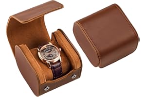 ProCase Uhrenrolle für 1 Uhr, Uhren Reiseetui Uhrenkoffer-Rolle Travel Watch Box Case Uhrenaufbewahrung Reise Uhrenetui- Braun