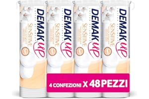 DemaK'Up - Demak 'up Sensitive-Lote de 48 algodón ovalados para desmaquillar, Lote de 4