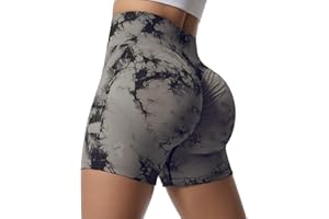 Zhiaek Pantaloncini Palestra Donna Push Up Booty Shorts Sportivi Vita Alta Leggins Corti Collant Estivi Yoga Fitness Allenamento Jogging