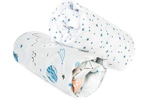 FlyIdeas Set 2 Lenzuola con Angoli per Culle e Lettini Neonato 120x60 cm, 100% Cotone - Lenzuola Sotto Elasticizzate Compatibili con Materassi Culle 60x120 e misure simili
