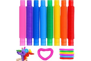 CONNECTION Giocattoli Sensoriali Mini Pop Tubes,Mini Tubi Pop Giocattolo per Bambini 24 Giocattolo educativo e sensoriale Elastico Tubi Allungabili Gioco per Bambini per alleviare Lo Stress e l'ansia