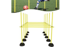 YARDIN Juego de barreras multifuncionales, barra de salto para agilidad, barras de slalom, barras de entrenamiento para entrenamiento condicional, rebote, regate y agilidad, color amarillo
