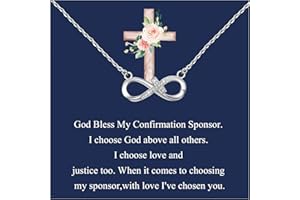 FEELMEM Collar de patrocinador de confirmación God Bless My Confirmation Sponsor Gift Catholic Mentor Apreciation Gifts for Godmother Thank You for Sponsor
