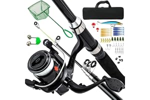 Nyganmelloz 23Pcs Rod Reel Combo, 1.8m Carbon Fiber Telescopic Fishing Pole and Reel Combo with Line Lures Tackle Hooks Reel Carrier Bag Fishing Rod Set for Adults Travel Saltwater Freshwater