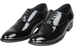 Evoga Scarpe uomo Class blu/nero lucido vernice eleganti cerimonia