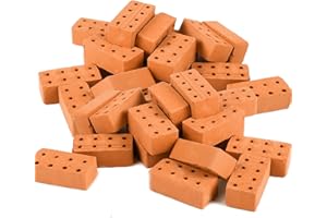 WANDERGO Mini Bricks, 100Pcs Sim Bricks, 8 Hole Building Bricks, Clay Fake Brick for DIY Dollhouse Garden Ornament Micro Landscape Accessories
