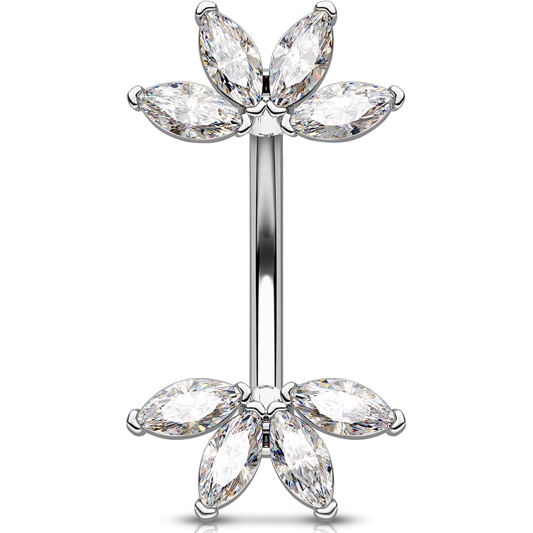 Kit De Piercing Nombril Jetable 14G - Avec Bijoux En Titane, Pince Et Accessoires - Pour Homme Et Femme - 4