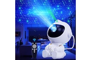 TEWWCEO LED-astronautprojektor för stjärnhimmel, projektionslampa för sovrum i taket, stjärnljusprojektor med 8 nebulosalägen