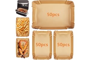 hicoosee 150 sztuk wkładek do frytkownicy powietrznej do Ninja AF500EU, jednorazowy papier do frytkownicy powietrznej do Ninja Foodi Flex 10,4 l, akcesoria do frytkownicy powietrznej