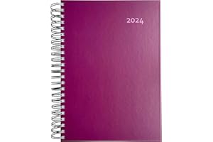 EDITION CUMULUS 2024 Thick Calendar DIN A4 Blackberry (Purple) - Ideal for the Office - Spiral Bound - One Full A4 Page Space per Day - Daily Calendar