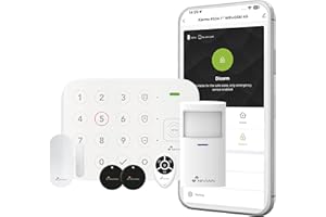 NIVIAN - Sistema de Alarma WiFi Inteligente para Casa o Negocio, Kit con Sensor de Movimiento, Sensor de Puerta, Mando y RFID | Sin Cuotas, Control por App y Voz | Fácil Instalación Inalámbrica