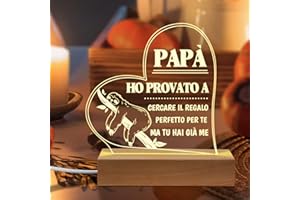 Niyewsor Regalo Papà, Festa del Papà Regalo Luce Notturna, Idee Regalo Papà, Regalo Papà Compleanno, Festa del Papà Idee Regalo per Papà da Figlia Figlio