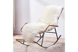 MH MYLUNE HOME Lammfell Teppich Schaffell echt groß 170cm x 60cm schafsfelle weiche und Flauschige Decke beige Sitzfell Bett-Vorleger oder Matte für Wohnzimmer Stuhl Sofa