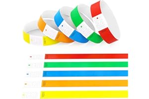 BKSAI 100 taśm wejściowych z Tyvek®, taśma kontrolna w formacie DIN A4, możliwość nadrukowania, możliwość zapisania, na imprezach dla siebie i zadrukowania, zestaw imprezowy