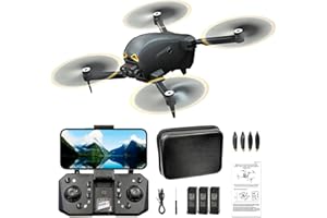 HYTOBP S177 Drone Avec Caméra 4K pour adults et débutants,drone fpv 5G Transmission WiFi, Moteur sans balais, Évitement d'obstacles à 360°, drones radiocommandés avec 2 Caméras, 3 Batteries