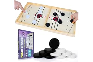 GUBOOM Juego de mesa de hockey, juegos de mesa para adultos, juego de lanzamiento rápido, juegos de fiesta, hockey para 2 personas y familia