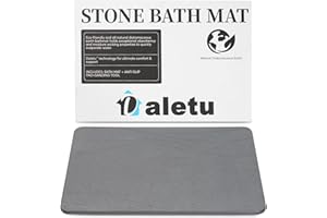 Daletu Tappetino da bagno in pietra, ad asciugatura rapida, grande, antiscivolo, super assorbente, tappetino da bagno per pavimento del cucina, piatti, piante o animali domestici
