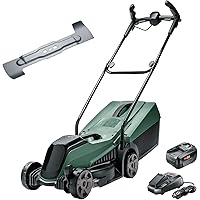 Bosch Akku Rasenmäher CityMower 18 (1 Akku, 18 Volt System, Rasenflächen bis 300 qm, im Karton) + Bosch Ersatzmesser für…