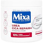 Mixa Urea Cica Repair+ Repair Body Cream for Dry Skin, 400 ml | 10% Urea and Panthenol, Smooths, Reduces Roughness and Calm F