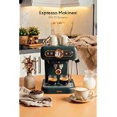 Fressi EM-01 Ristretto Espresso Makinesi, 20 Bar Basın&ccedil;lı, S&uuml;t K&ouml;p&uuml;rt&uuml;c&uuml;l&uuml;, 1,2 Lt, Yeşil