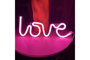 NIWWIN La letra love neón,luz de letrero de neón, luces de pared decorativas, luces de ambiente de dormitorio, decoración de guardería, decoración de Navidad, regalo de cumpleaños.3AA Batería o USB.