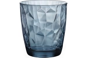 Bormioli Rocco Lot de 6 Verres à Eau Diamond, 30,5 cl Bleu