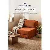 Sofya Tekli Koltuk D&uuml;z Kol | Oyun Koltuğu | S&uuml;nger Koltuk | Sinema Koltuğu. 90x90 CM (Kiremit)
