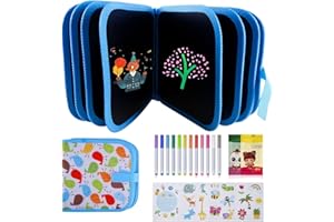 DOGEEK Erasable Doodle Books, Double-Sided Kids' Drawing Writing Boards with 12 Coloring Pens, Portable Early Learning Drawing Pad Travel Toys Birthday Gifts for 3-8 Year Old Boys Girls