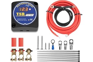 UCKASAYFY 6m Split Charge Relay Kit 12v 140amp Leisure Battery Kit Voltage Sensitive Relay VSR Smart Dual Battery Isolator Kit for auto camper van