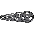 JK FITNESS Diamond, Disco GHISA OLIMPIONICO GOMMATO Tri-Grip Foro Ø50 mm da 5 kg Unisex Adulto, Nero, Unica
