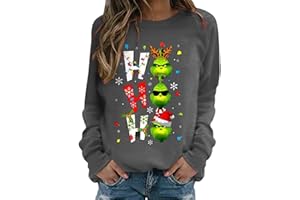 RUITOTP Pull Noël 𝑮𝒓𝒊𝒏𝒄𝒉 Costume Femme Manches Longues Col Rond Rigolo Noel Pull Christmas Pull Noël Femme Drole Sweatshirt De Noël Femme Femme Sweat Pull De Noël Femme Grande Taille