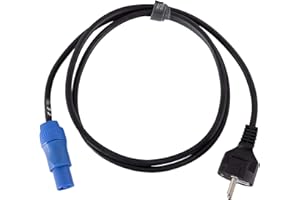 Pronomic Stage EUPP-1.5 Netzkabel - Kabel zur Stromversorgung - Für Aktiv-Lautsprecher und Scheinwerfer - Schuko-Stecker auf Powercon-kompatibler Stecker - Farbe: Schwarz - Länge: 1,5 m