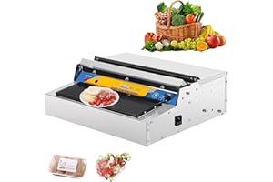 Hanchen Confezionatrice per Film per Alimenti Freschi in Acciaio Inossidabile 450mm Macchina per Tagliare e Sigillare Pellicola Commerciale Sigillante Elettrico per Carne Verdura Frutta