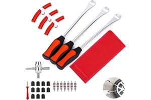 Intckwan DéMonte Pneus Moto Manuels, 3 Levier VéLo de 11,5 Pouces, Outil de Montage de Pneus avec 3 Protections de Jantes, pour Moto, VéLo, Auto, Voiture, Scooter, Trottinette éLectrique