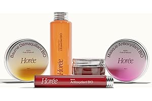 Horée - Routine Antioxydante Bio - Baume Démaquillant + Lotion 3 en 1 + Masque + Sérum Booster + Gelée - 5 Soins du Visage Anti-âge pour Tous Types de Peaux - Naturel, Vegan