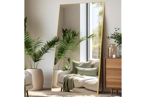 LunaMirror Spegel, helkroppsspegel, 204 x 104 cm, ståspegel, golvspegel, stor stativspegel för sovrum, vardagsrum, hall, entré, väggspegel
