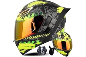 CNNGU Modularer Motorradhelm Mit Handschuhen Und Gesichtsschutz, Flip Up Helm Erwachsener Motorradhelm Mit Doppelvisier, ECE-geprüfter Helm Für Männer Und Frauen, Schwarz/Weiß