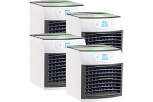 Sichler Haushaltsgeräte Cooling Cubes: Set of 4 2-in-1 Table Air Cooler and Humidifier LW-110 (Air Cooler with Light Effect, USB Mini Table, Spray Fan)