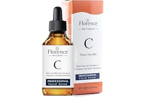 ‎FLORENCE 30 ml. Serum mit Bio-Vitamin C und Vit. E. Anti-Falten-, Anti-Flecken-, aufhellendes und Anti-Aging-Gesichtsserum mit Hyaluronsäure, auch für die Augenkontur. Recycelbare PET-Verpackung. Vegan