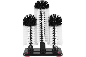 Hausdec Glass Washer 3 Brush Glass Washing Brushes With Suction Base Bar For Bar,Kitchens,Red Wine Glasses,Cup